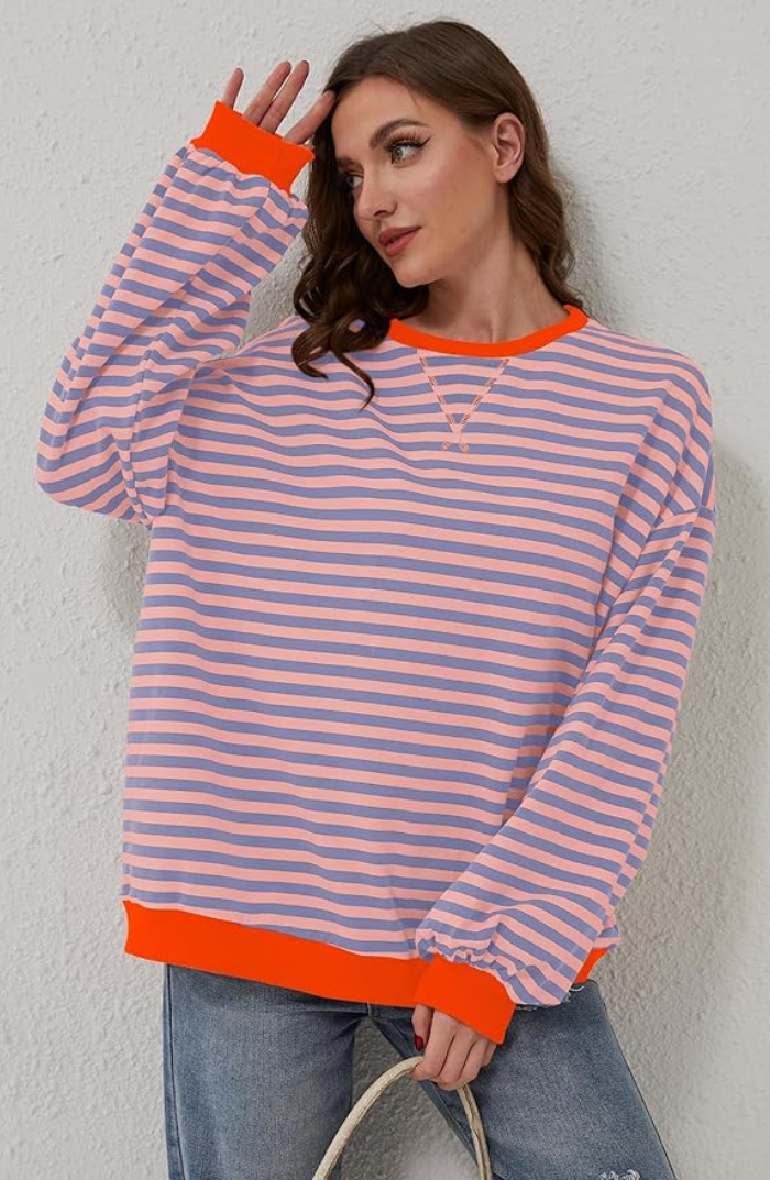 Amelia | Striped Oversized Sweater – Cozy Style for Women