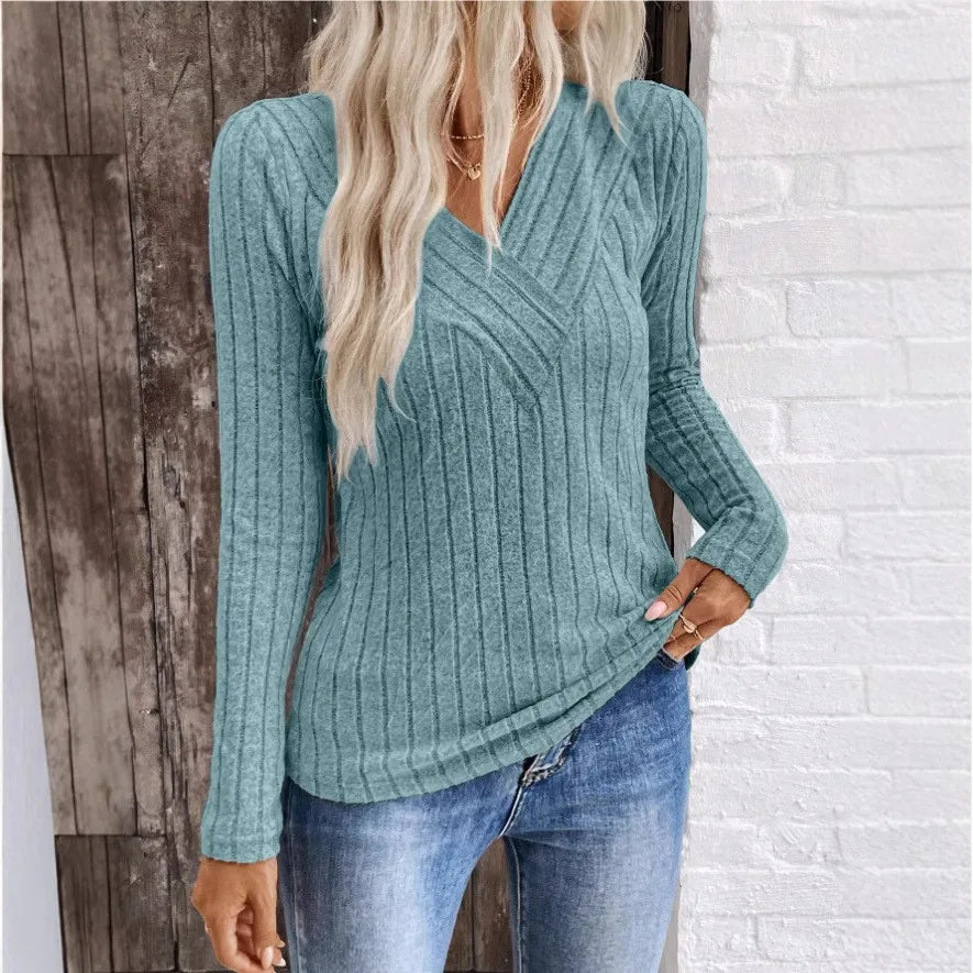 Elara | Eleganter Damenpullover mit strukturierter Streifenoptik