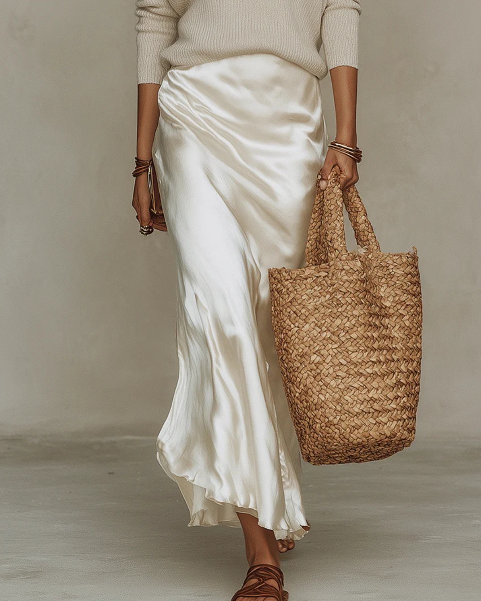 Novelle | Women's Satin Slip & Knit Top Midi Dress