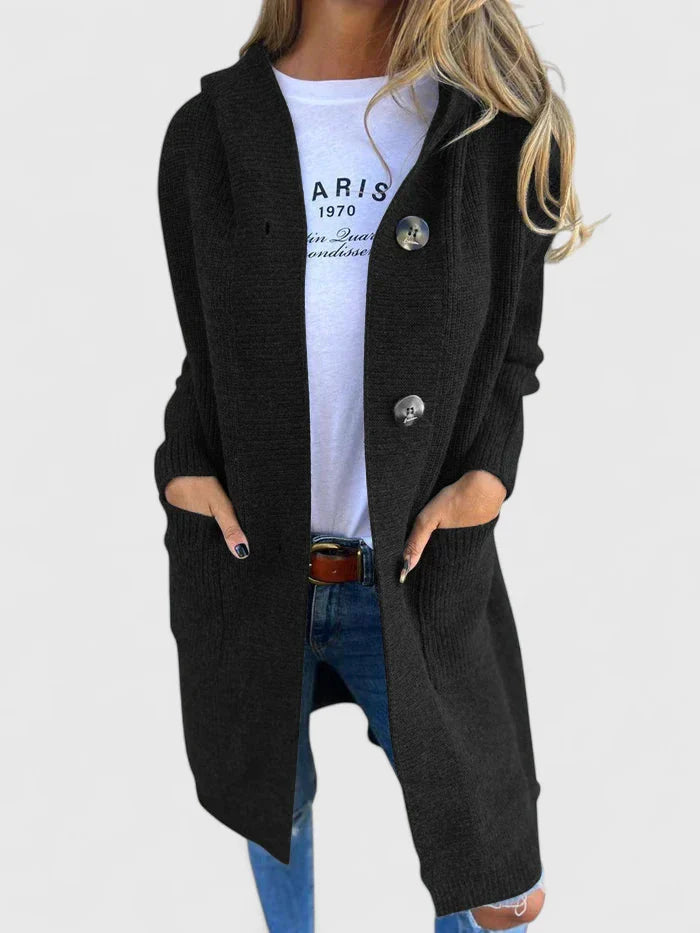 Corinne | Lang geschnittener Strickcardigan mit Knöpfen
