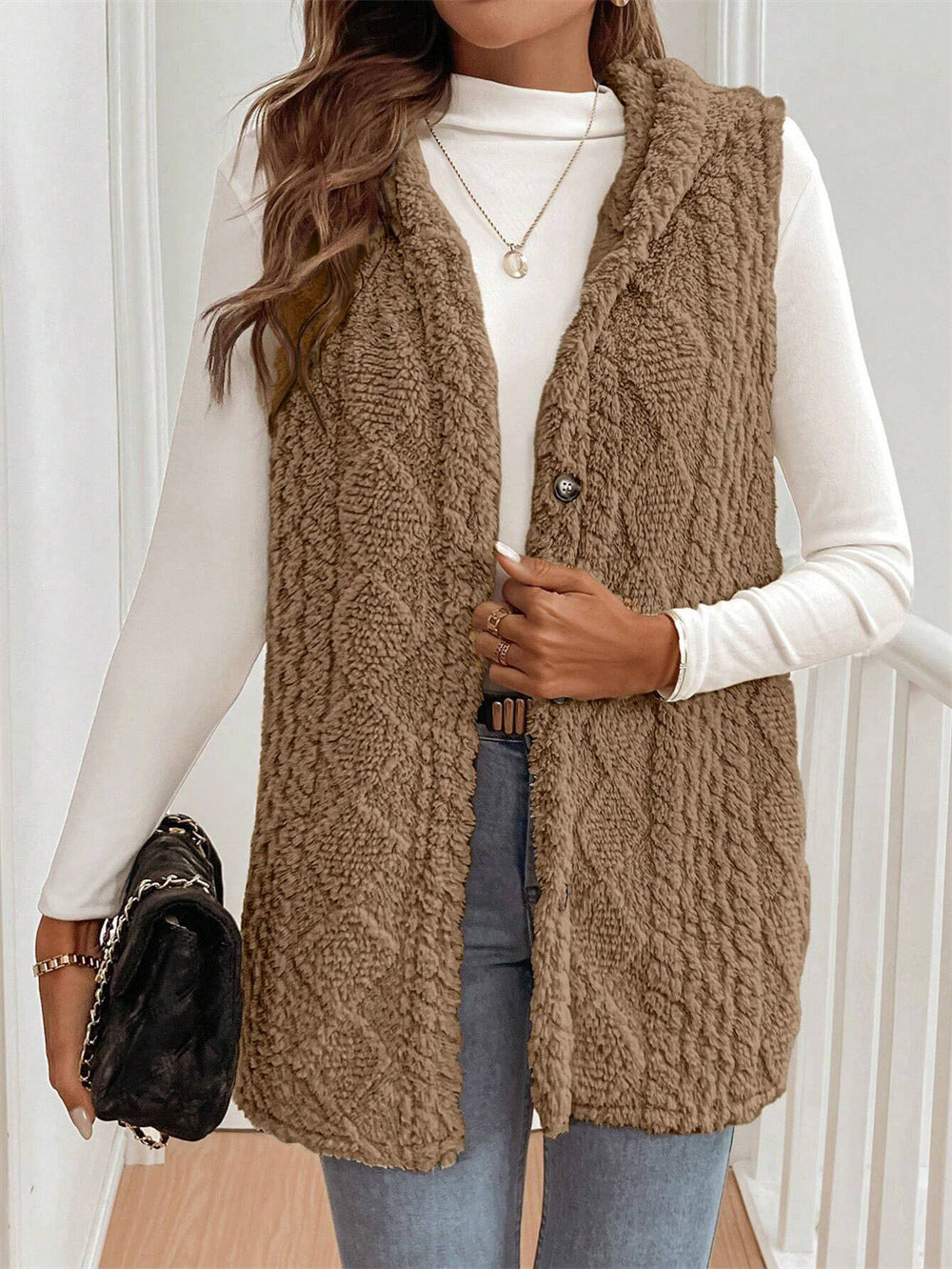 Brielle | Plush V-Neck Sleeveless Vest