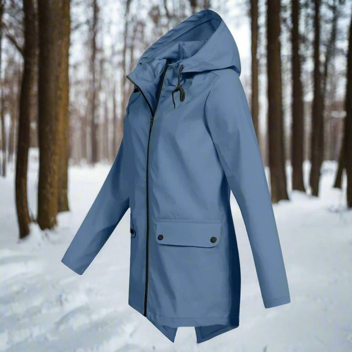 Iris | Elegante wasserdichte Regenjacke mit Kapuze für Damen