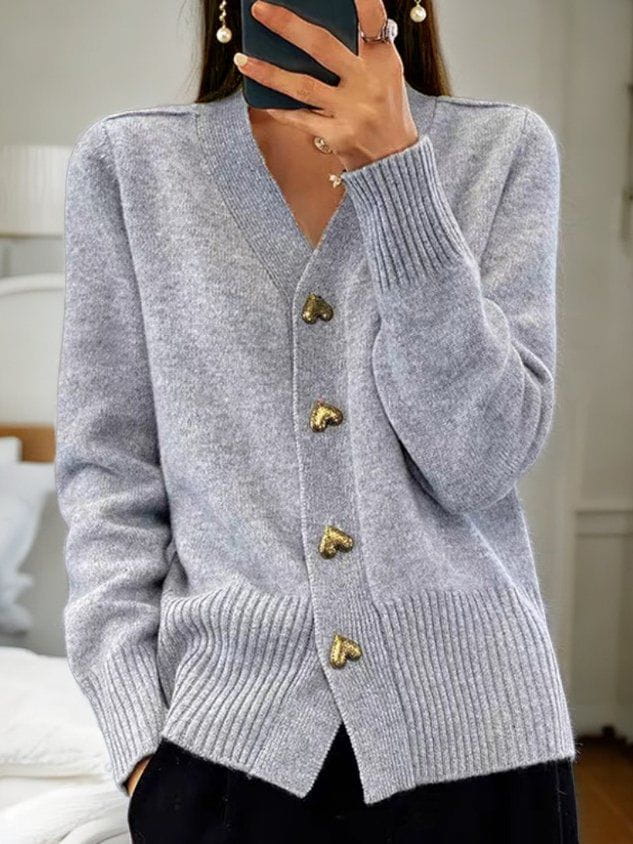 Veloura | Gilet in maglia con bottoni a cuore