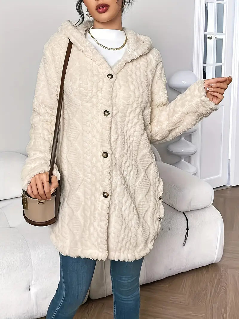 Celestia | Cozy Plush Women’s Hooded Cardigan