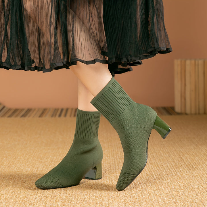 Elowen | Elegante Stretch-Strick-Stiefeletten für Damen