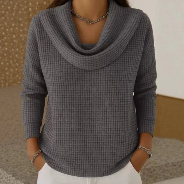 Evelyn | Waffelstrick-Pullover mit Rollkragen