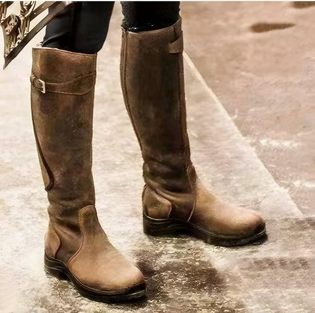 Eveliana | Stivali da equitazione da donna in pelle impermeabile, alti fino al ginocchio