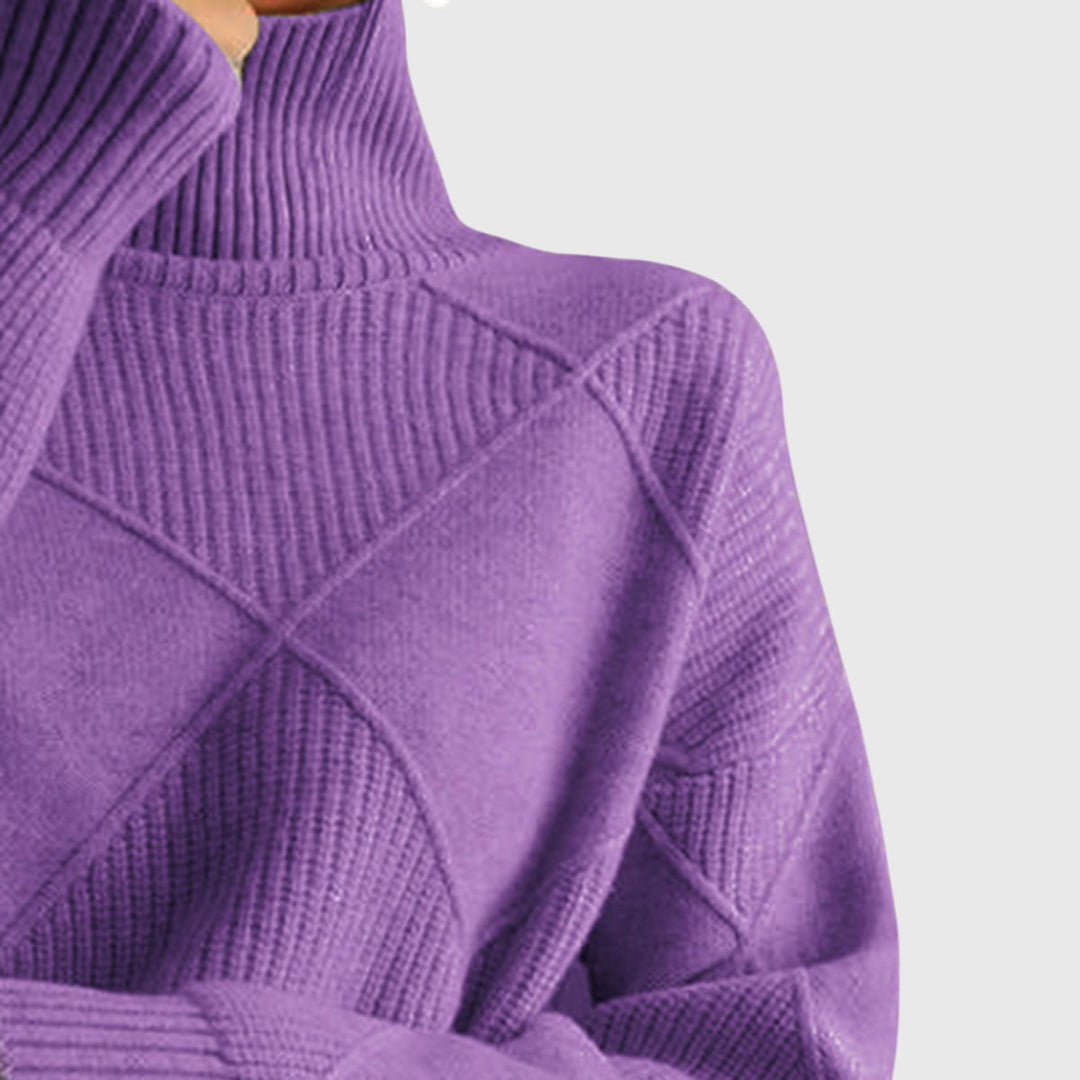 Camille | Geometric Turtleneck Sweater