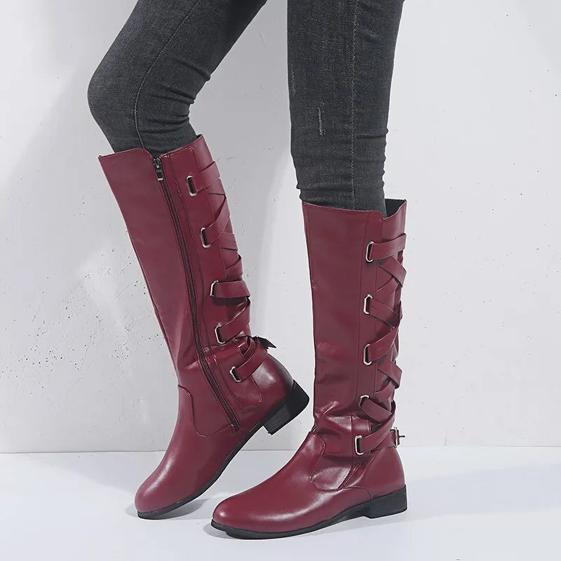Seraphine | Markante Reitstiefel für Damen mit knöchelhohem Schaft und Schnallen