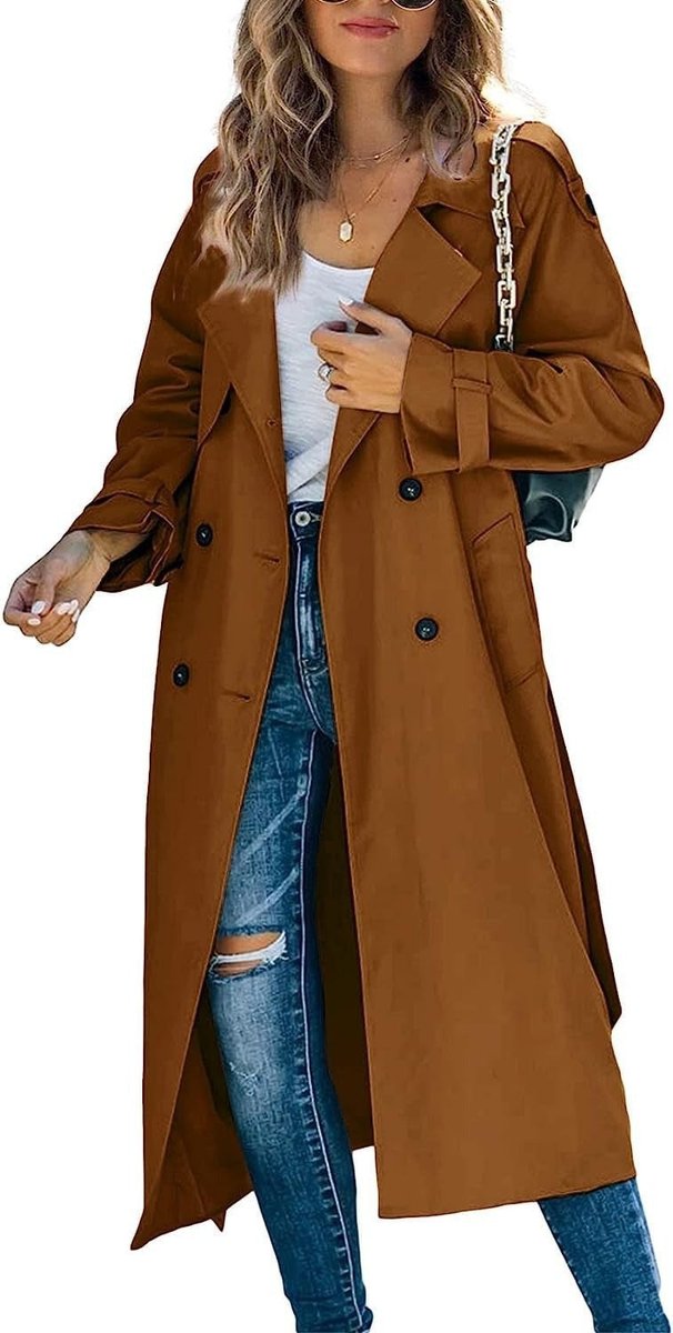 Astrid | Eleganter Oversize-Trenchcoat für Damen mit zweireihigem Verschluss