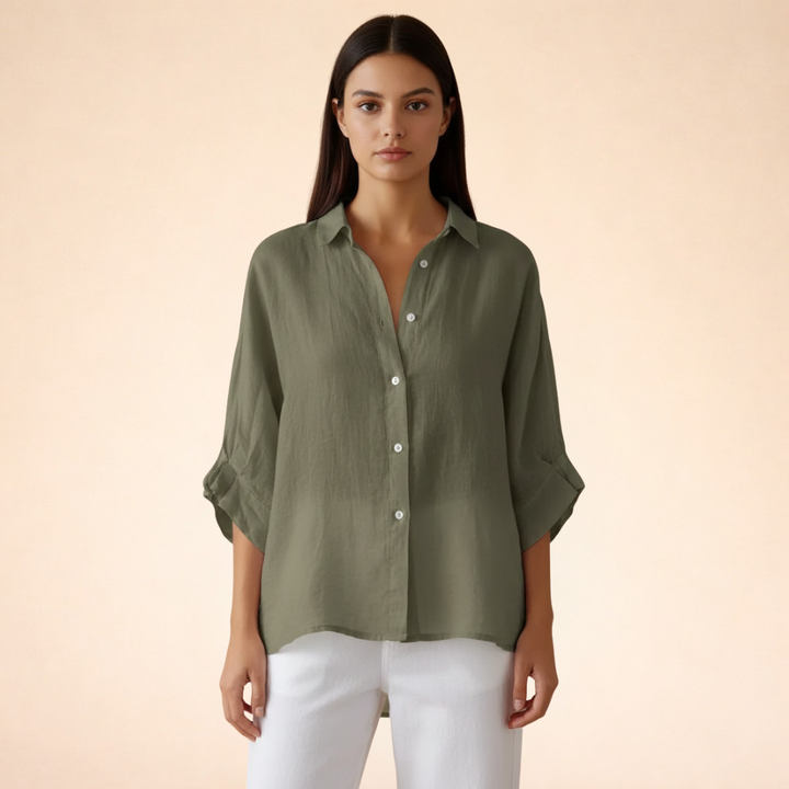 Elena | Elegant Linen Blouse