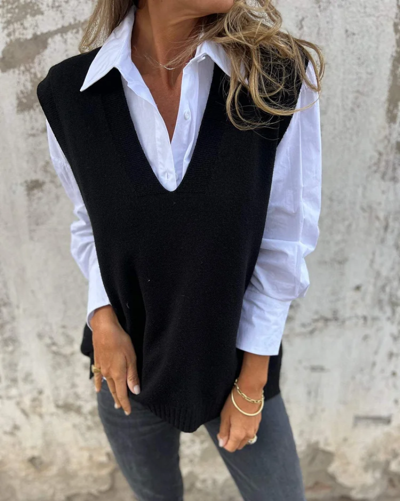 Clarisel | Gilet smanicato elegante lavorato a maglia