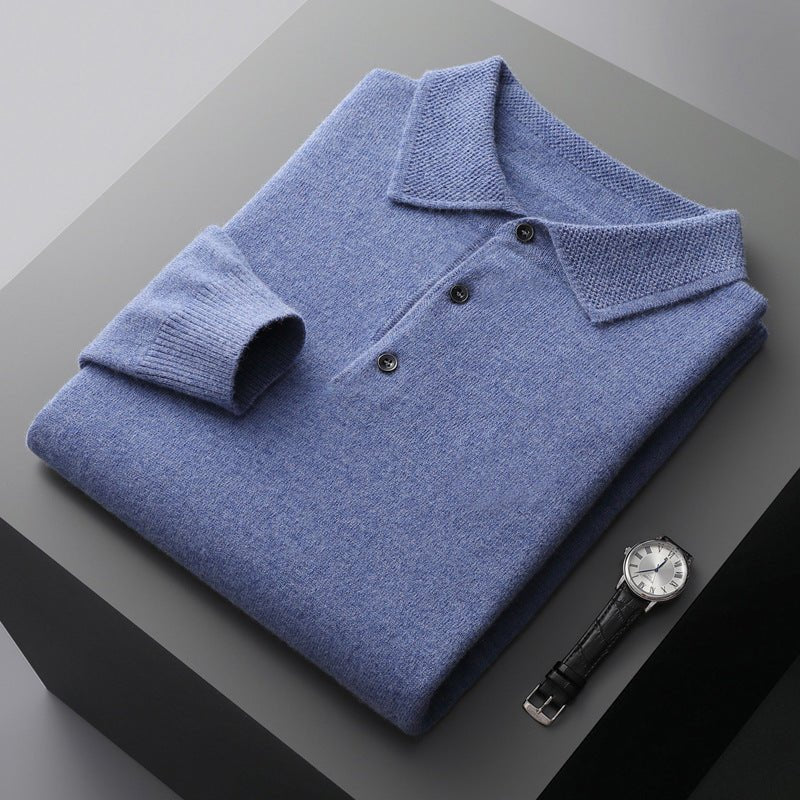 Eldridge | Maglione polo in cotone lavorato a maglia a maniche lunghe