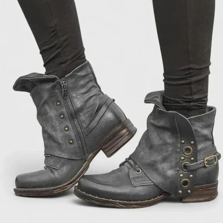 Wysteria | Robuste Ankle Boots für Damen aus Used-Leder