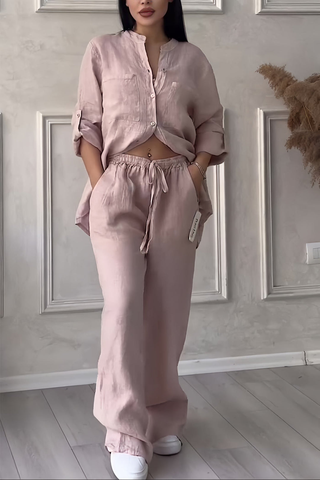 Ophelia | Stylish Linen Blouse and Trouser Set