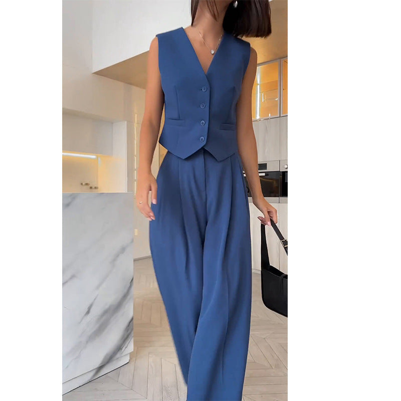 Seraphine | Completo elegante a due pezzi senza maniche con scollo a V