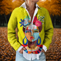Odette | Artistic Print Knit Cardigan