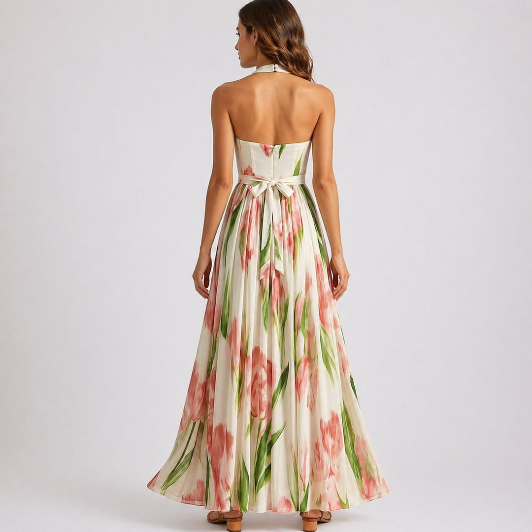 Arielle | Women's Elegant Watercolour Floral Maxi Dress