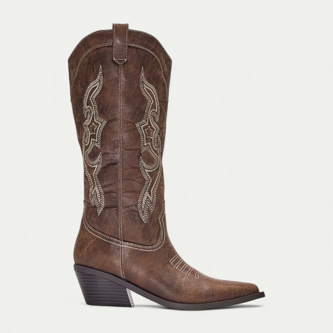 Mella | Western Calf High Cowboy Boots for Women