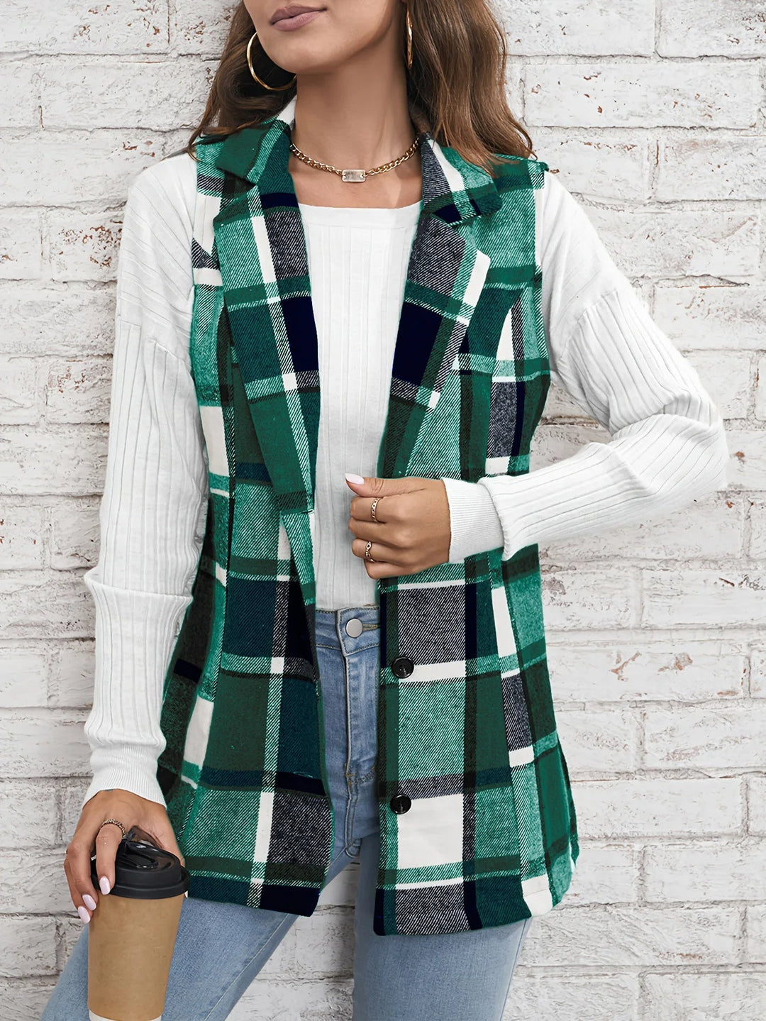Drunelle | Elegant Tailored Check Waistcoat