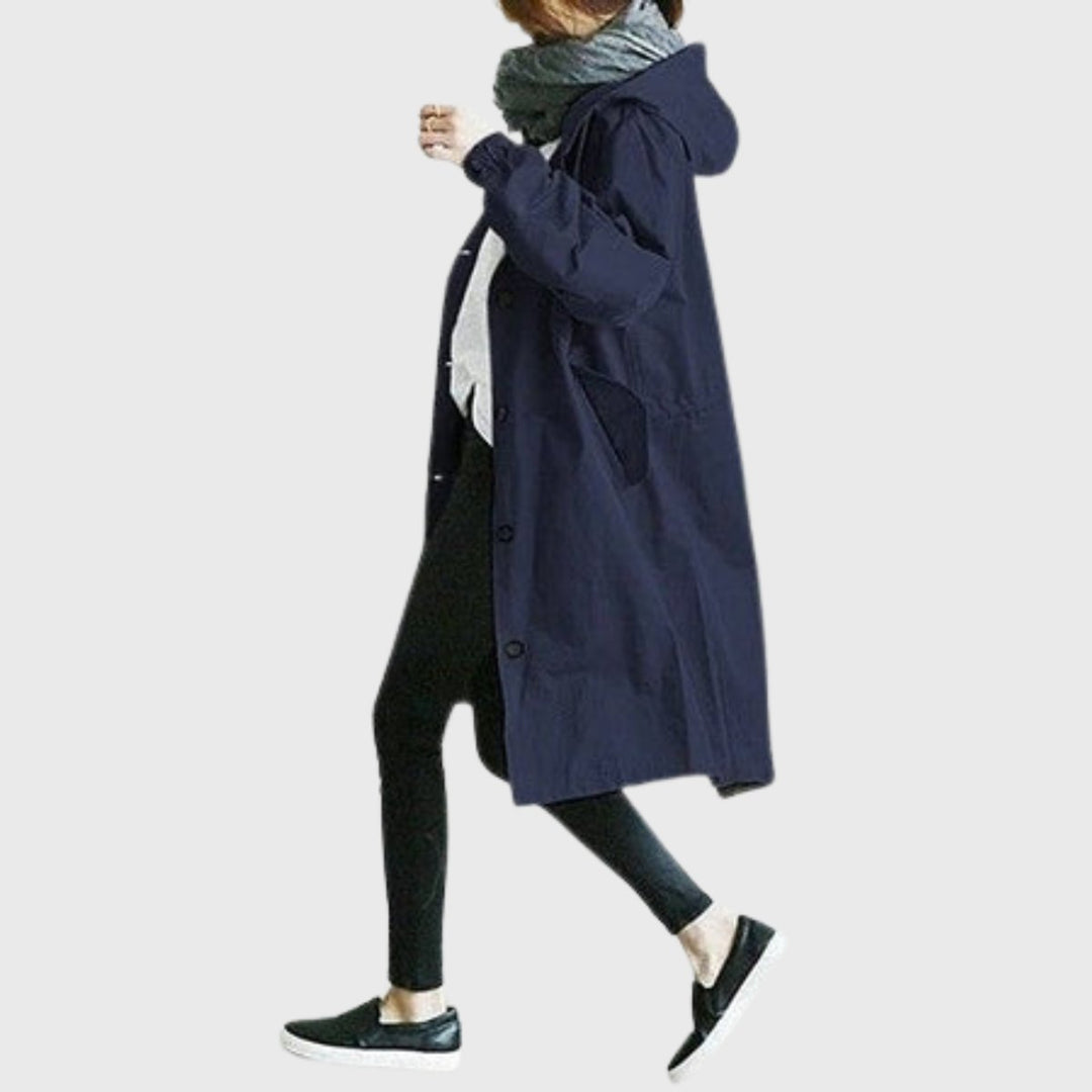 Vivienne | Trench con cappuccio elegante e idrorepellente da donna