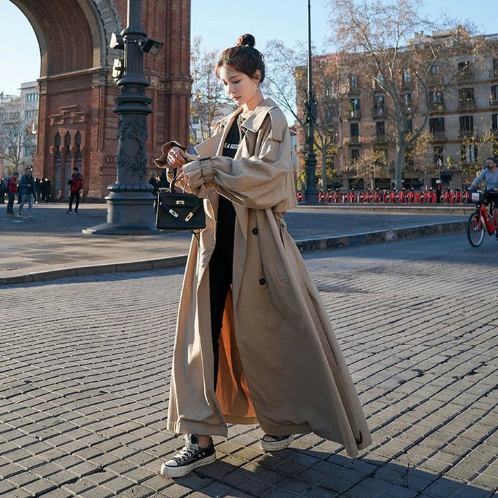 Rowan | Trench maxi doppiopetto oversize ed elegante da donna