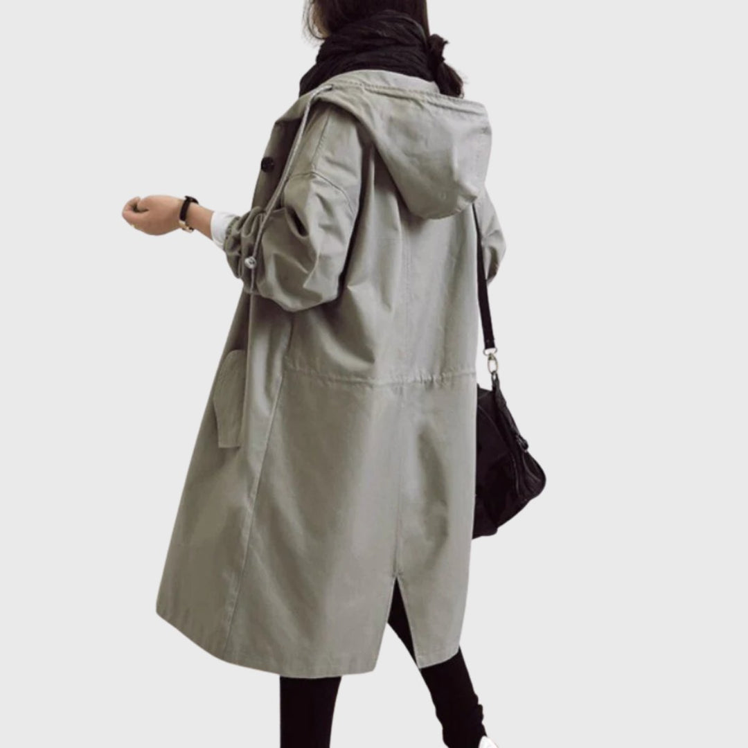 Vivienne | Trench con cappuccio elegante e idrorepellente da donna