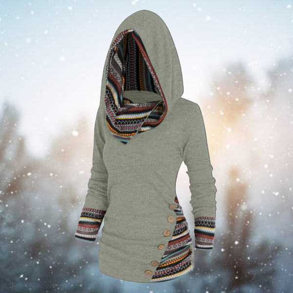 Franza | Tribal Hoodie – Relaxed Style for Women
