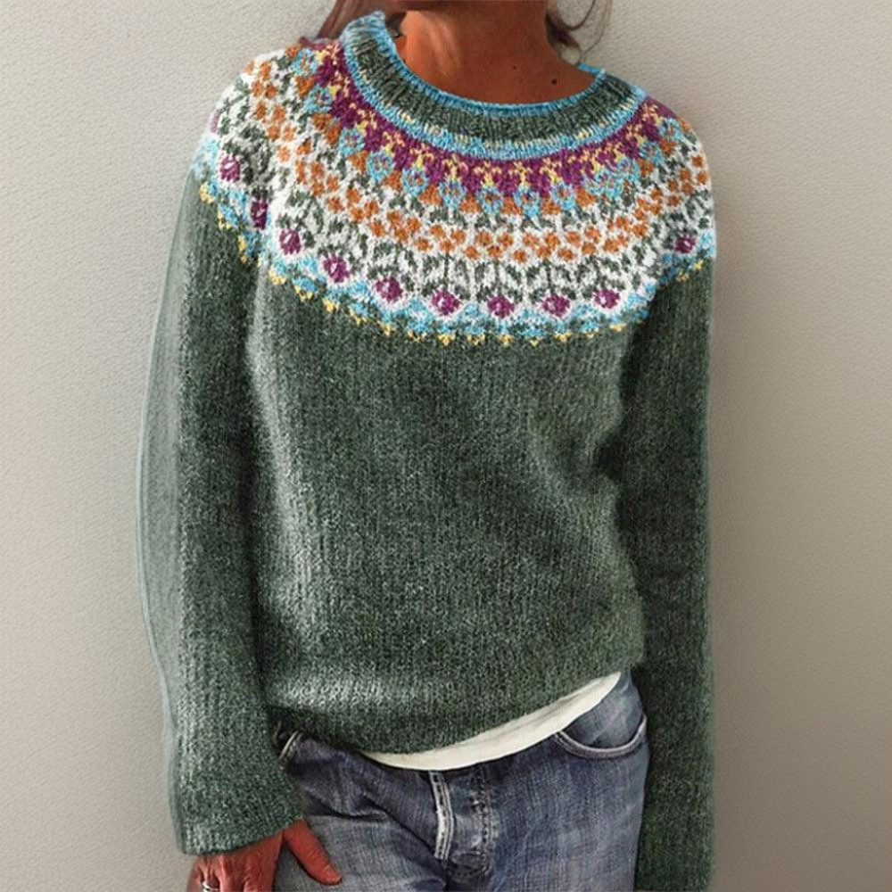 Jasmina | Vintage-Style Pullover with Floral Pattern