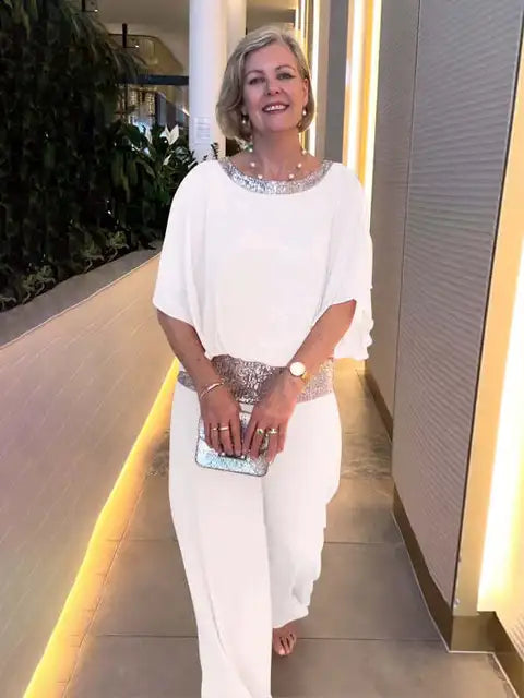 Camilla | Completo elegante con pullover e pantaloni a gamba ampia