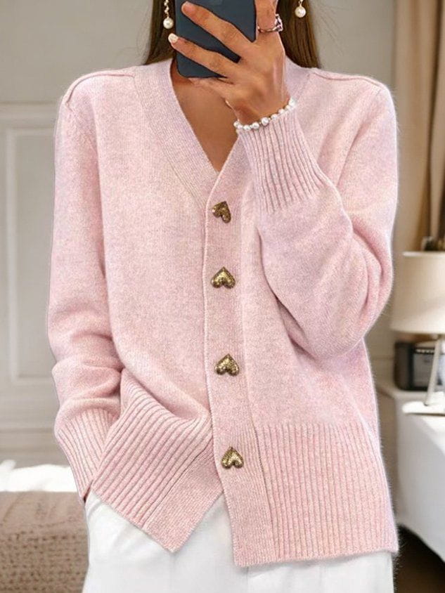 Veloura | Gilet in maglia con bottoni a cuore