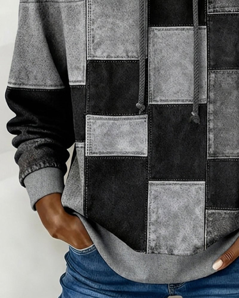 Harmon | Hoodie – Stylish Checkered Design for Women