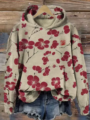 Olivia | Floral Strick-Hoodie for Women – Cozy Oversized Style