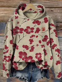 Freya | Floral Jacquard Strick-Hoodie