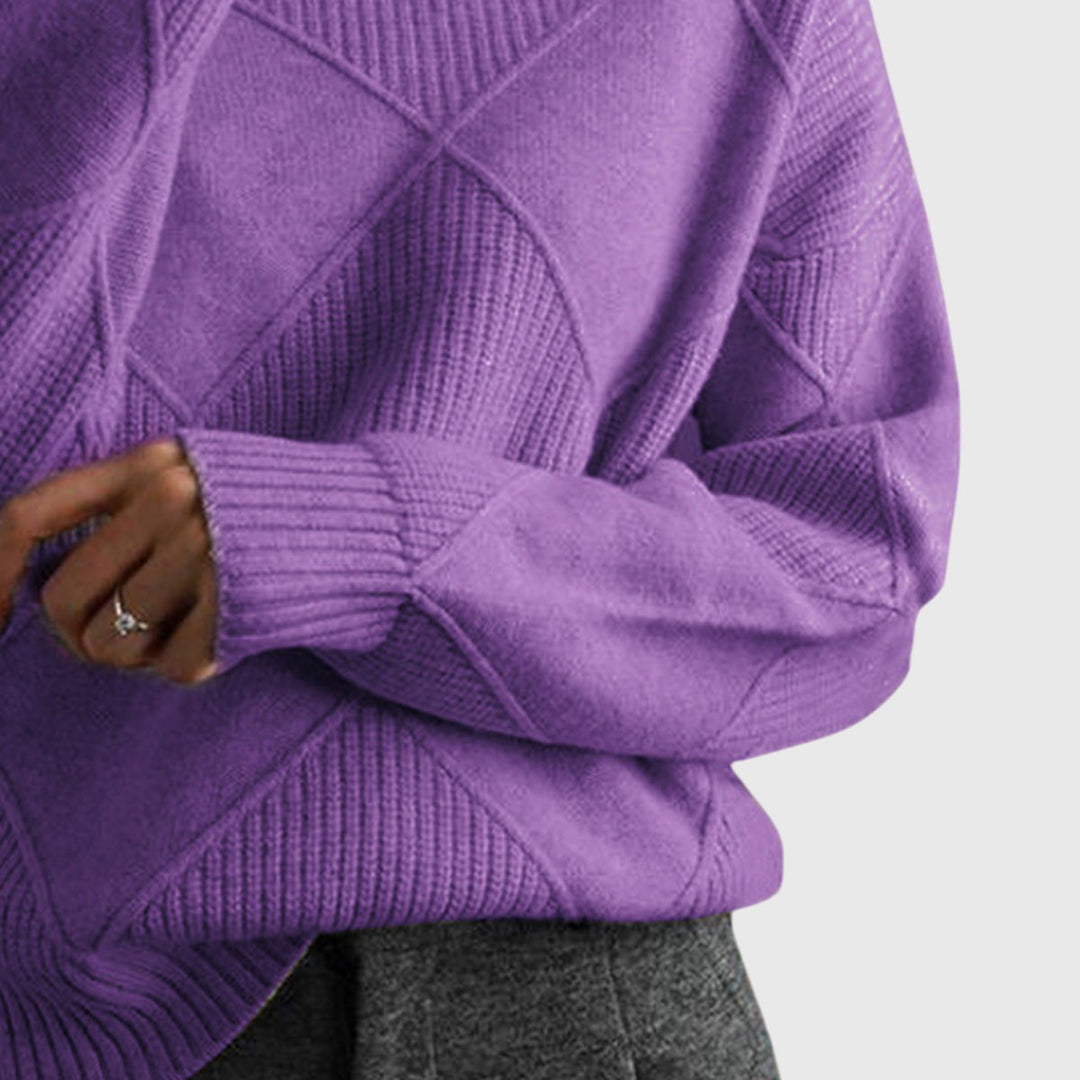 Camille | Geometric Turtleneck Sweater