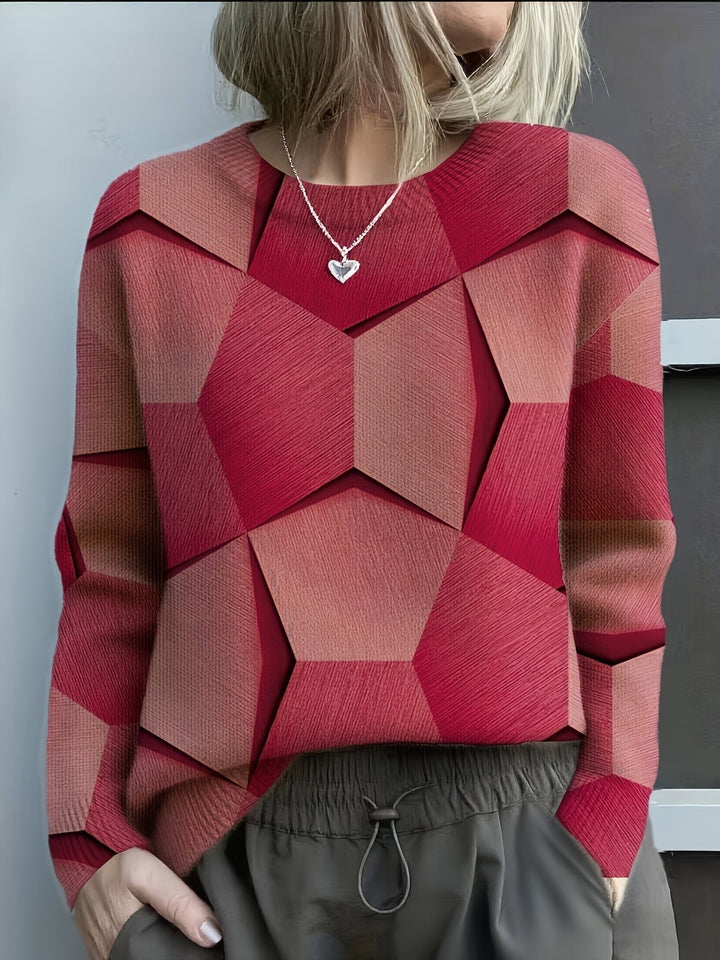 Sanae | Geometric Sweater – Casual Style for Everyday Wear