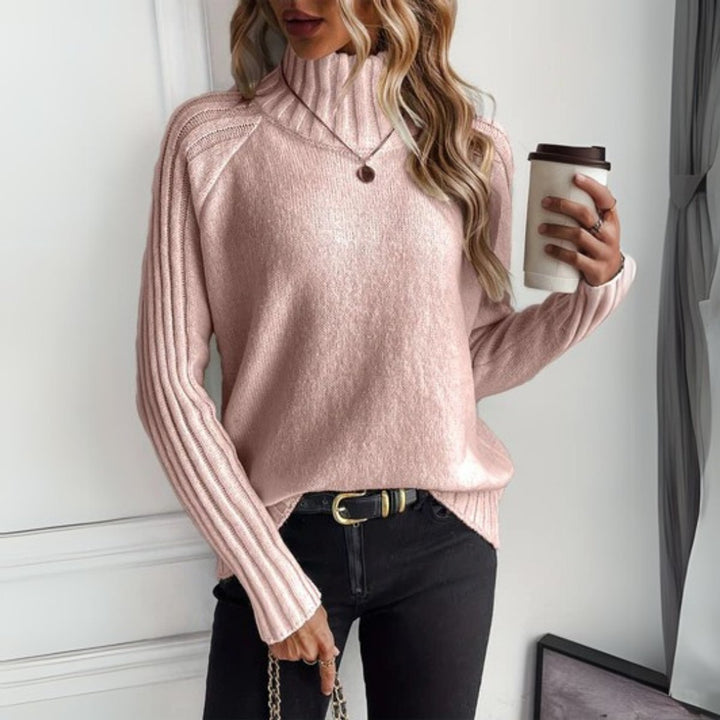 Lena | Turtleneck Sweater – Soft Knit with Ribbed Sleeves for Women