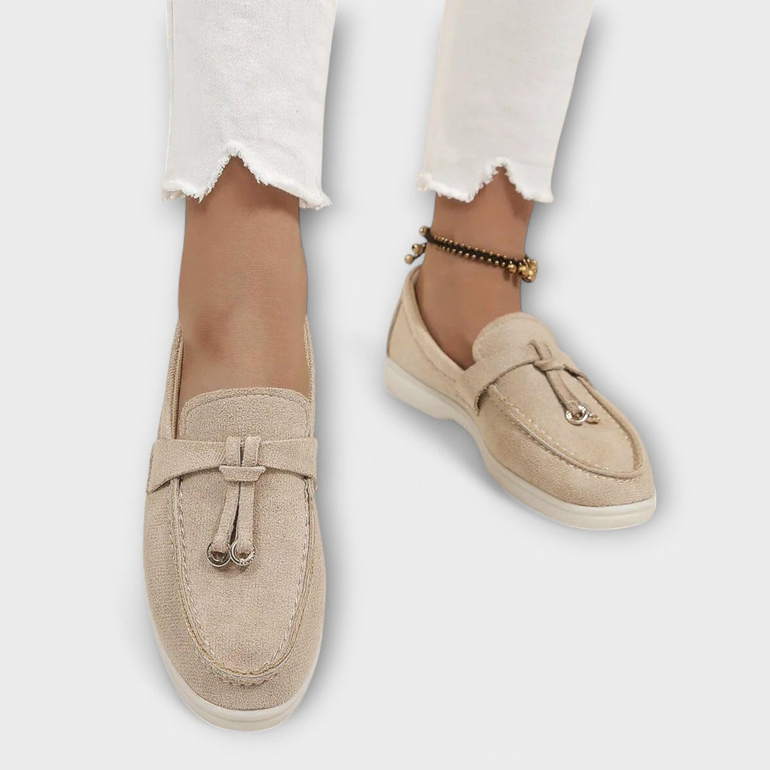 Gamila | Elegante beige Damen-Loafer zum Hineinschlüpfen