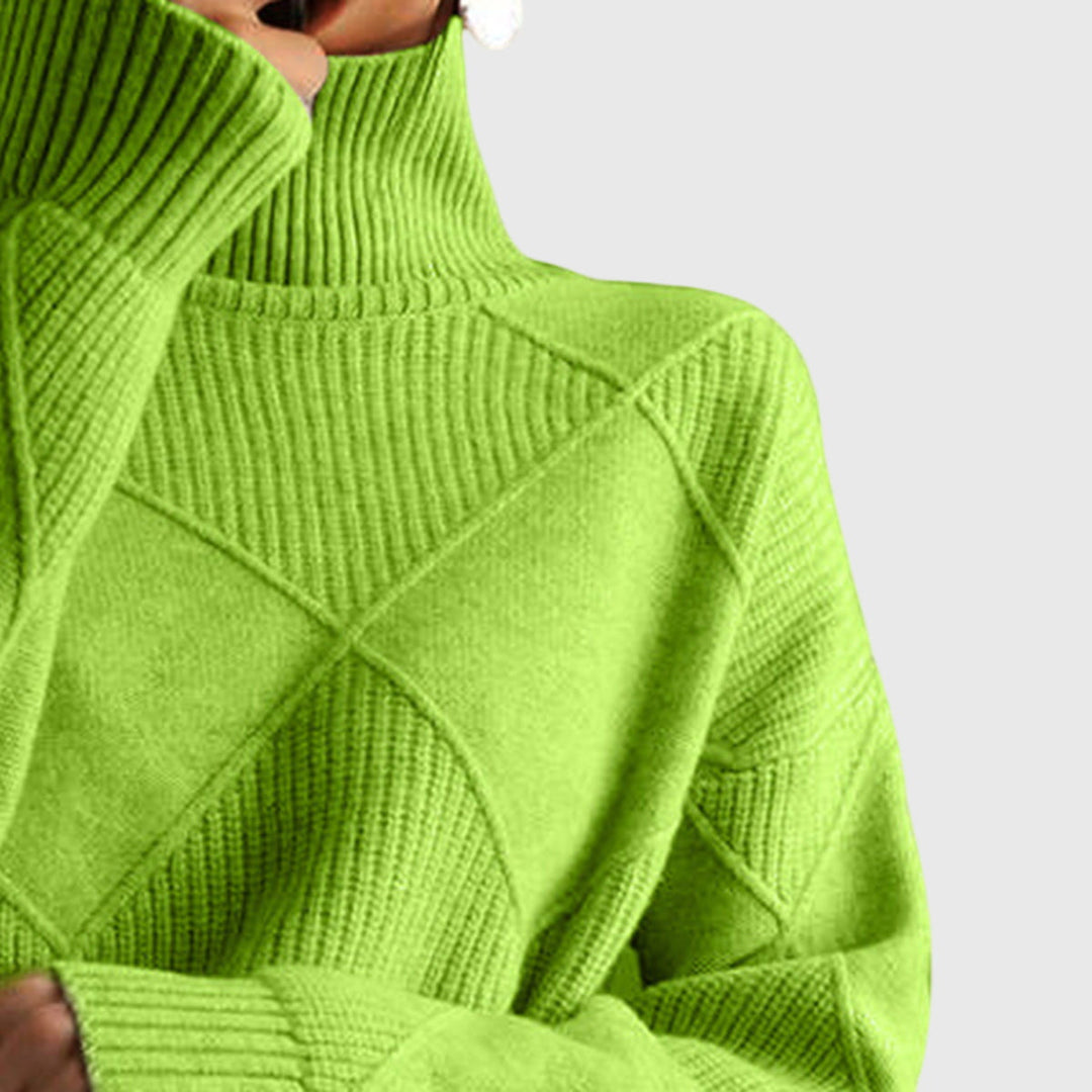 Camille | Geometric Turtleneck Sweater