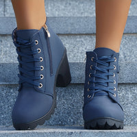 Virella | Stilvolle Schnür-Ankle-Boots für Damen mit Blockabsatz