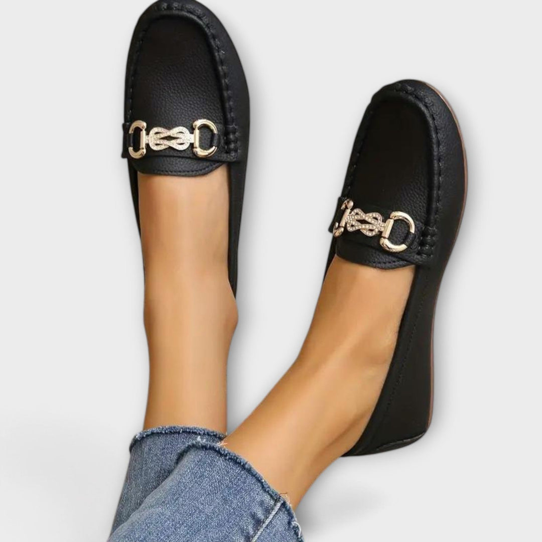 Genevieve | Zeitlose flache und leichte Damen-Loafer aus Leder