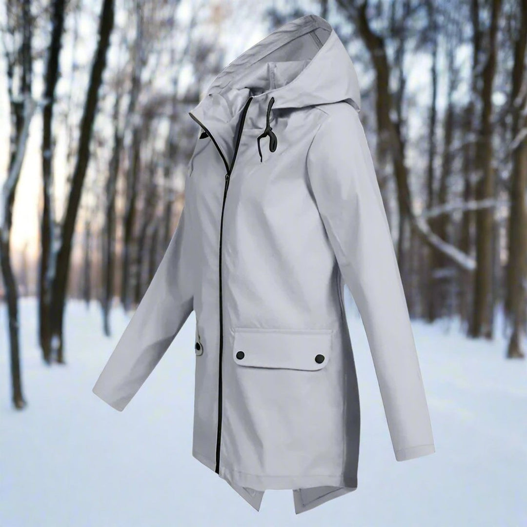 Iris | Elegante wasserdichte Regenjacke mit Kapuze für Damen