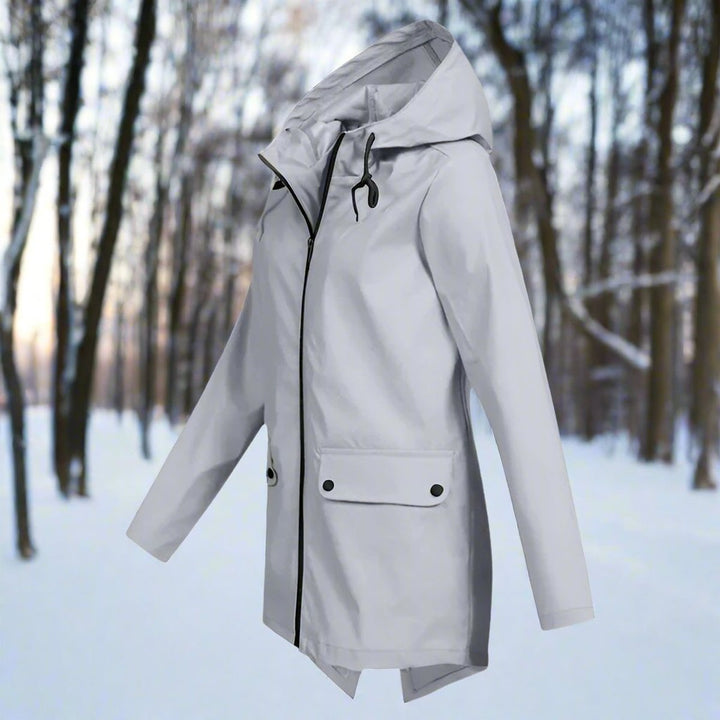 Iris | Elegante wasserdichte Regenjacke mit Kapuze für Damen
