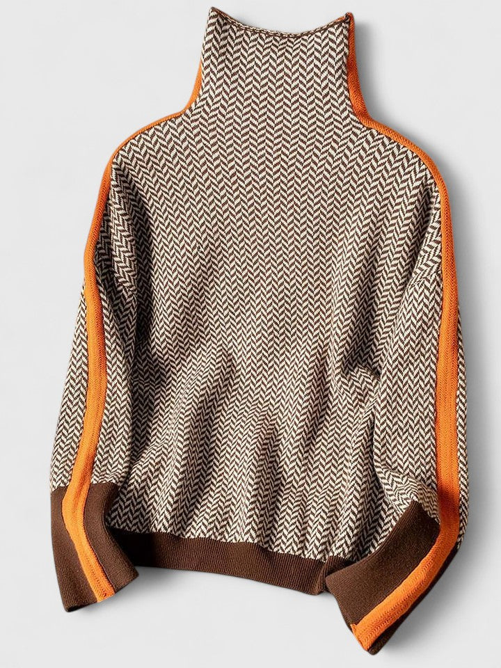 Harper | Gestreifter Pullover mit hohem Kragen