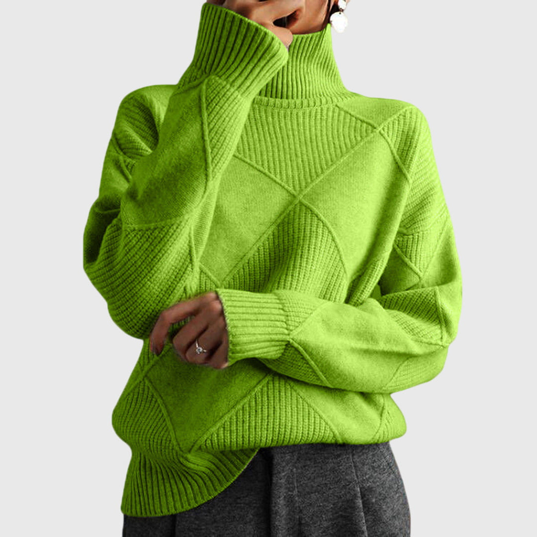 Camille | Geometric Turtleneck Sweater