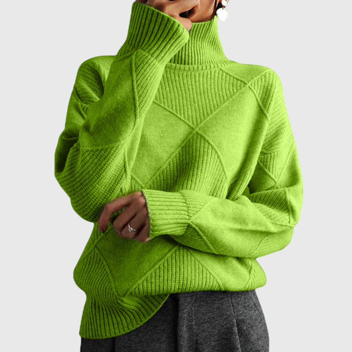 Camille | Geometric Turtleneck Sweater