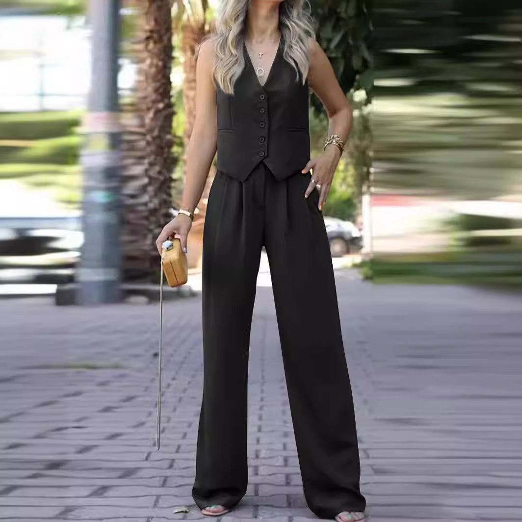 Seraphine | Completo elegante a due pezzi senza maniche con scollo a V