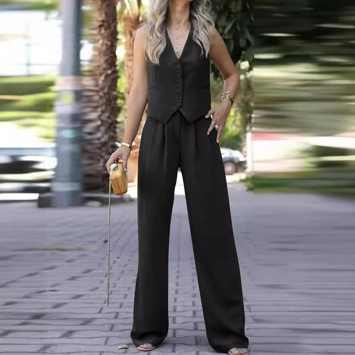 Seraphine | Completo elegante a due pezzi senza maniche con scollo a V