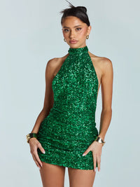 Selene | Sparkling High Neck Homecoming Dress
