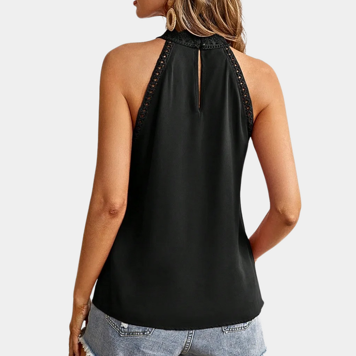 Abigail | Elegant Lace Yoke Sleeveless Top 5
